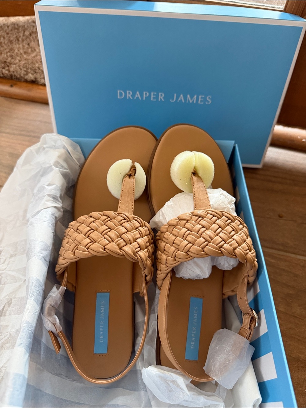 Draper James Woven Tan Slingback Sandals